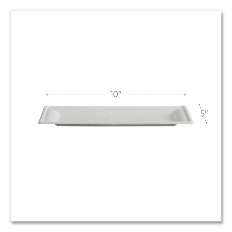 Vanguard Renewable and Compostable Sugarcane Plates, 5 x 10, White, 500/Carton