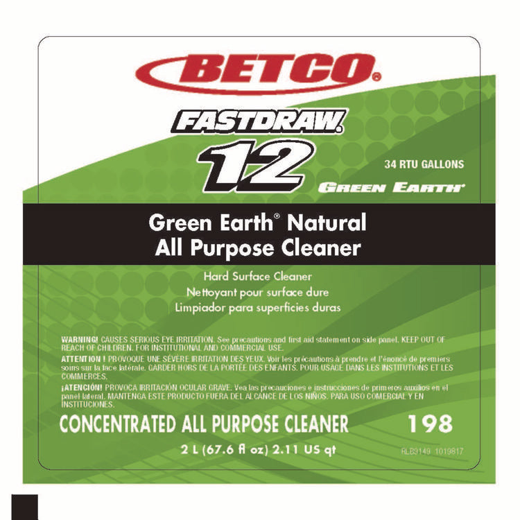 Green Earth Natural All Purpose Cleaner, Clean Scent, 2 L Bottle, 4/Carton