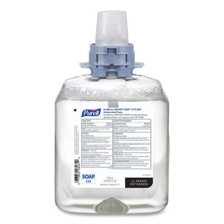 HEALTHY SOAP 0.5 BAK Antimicrobial Foam Refill, For CS4 Dispensers, Light Floral Scent, 1,250 mL, 4/Carton