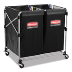 4 Bushel Collapsible X-Cart Bag for Rubbermaid Commercial 1881749 and 1881781, 5 cu ft, 22.08" x 15.33" x 27.33", Black, 2/CT