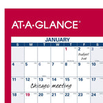 2026 AT-A-GLANCE 16" x 12" Yearly Wet-Erase Wall Calendar, Reversible, White/Red (PM330B-28-26)