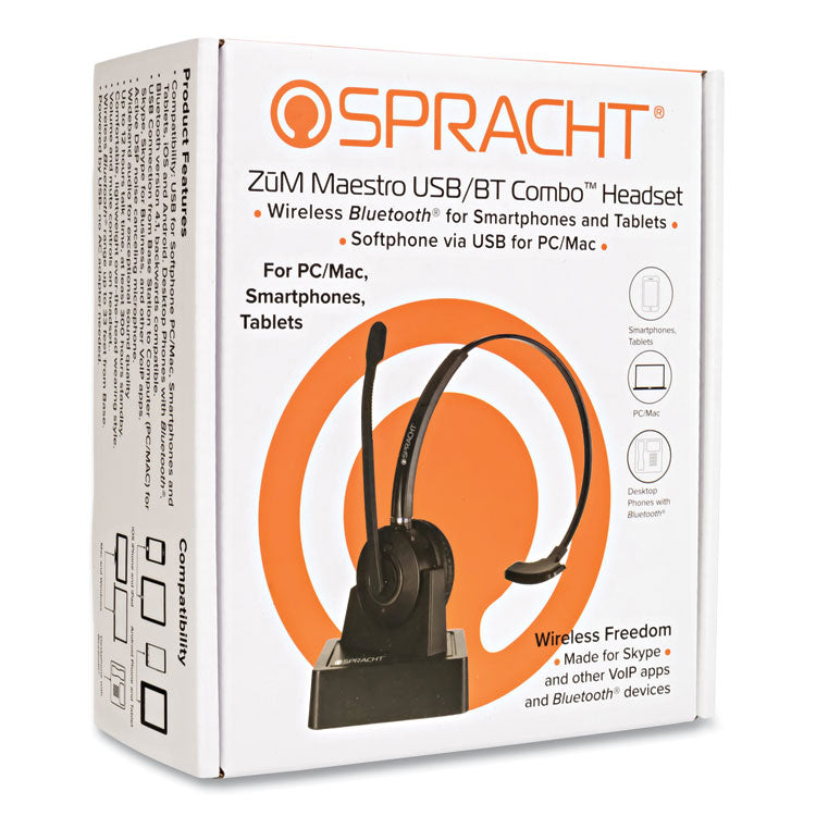 ZuM Maestro HS-2060 Monaural Over The Head Headset, Black