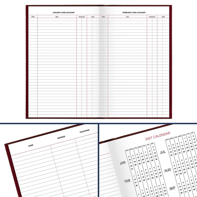 AT-A-GLANCE 2026 Hardcover Diary, 7.75" x 12", Ruled, Red (SD376-13-26)