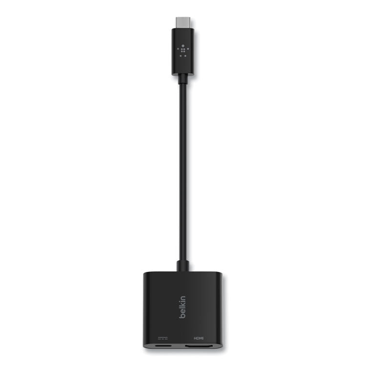 USB-C to HDMI + Charge Adapter, HDMI/USB-C(F)/USB-C(M), 2.53", Black