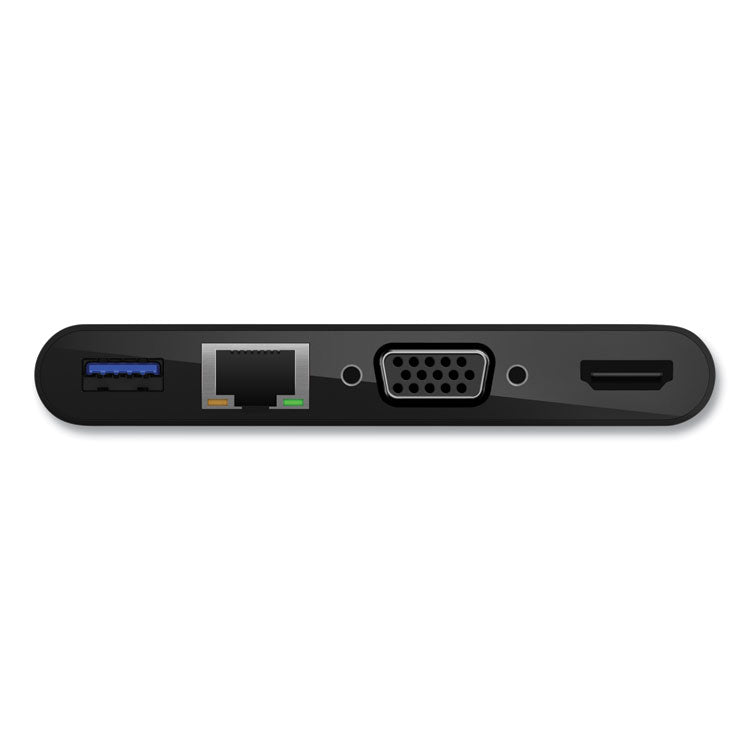 USB-C Multimedia + Charge Adapter, 4K HDMI/USB-A/USB-C/VGA, 4.9 ft, Black