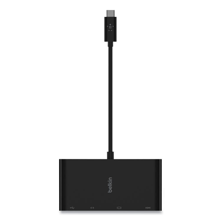 USB-C Multimedia Adapter, HDMI/Ethernet/USB-A/USB-C/VGA, 4.33", Black