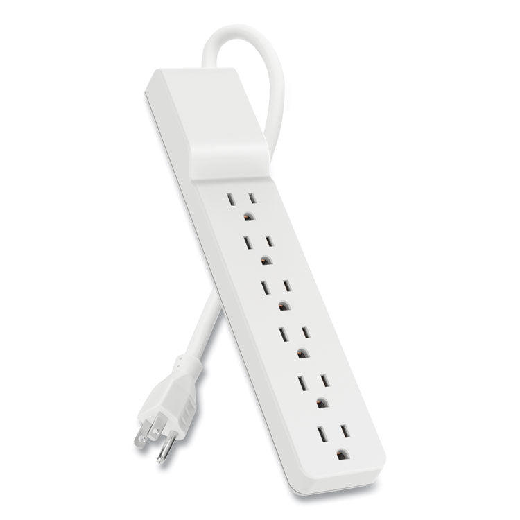 Home/Office Surge Protector, 6 AC Outlets, 6 ft Cord, 720 J, White