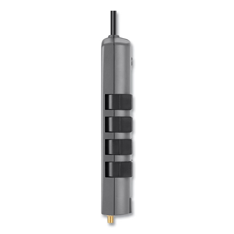 Pivot Plug Surge Protector, 12 AC Outlets, 8 ft Cord, 4,320 J, Gray