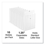 Top Opening Poly Envelopes, 1.25" Expansion, Letter Size, Clear, 10/Pack