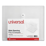 Side Opening Poly Envelopes, 1" Expansion, Letter Size, Clear, 10/Pack