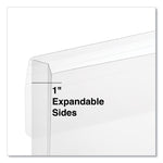 Side Opening Poly Envelopes, 1" Expansion, Letter Size, Clear, 10/Pack