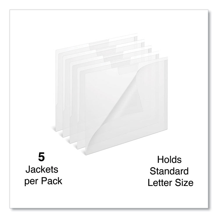 Project Poly Jackets, Letter Size, Clear, 5/Pack