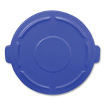 BRUTE Self-Draining Flat Top Lids, for 44-gal Round Brute Container, 24.5 dia, Blue, 4/Carton