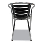 Pinzon Series Chairs, Support Up to 300 lb, 18" Seat Height, Black/Silver Seat, Black/Silver Back, Silver Base
