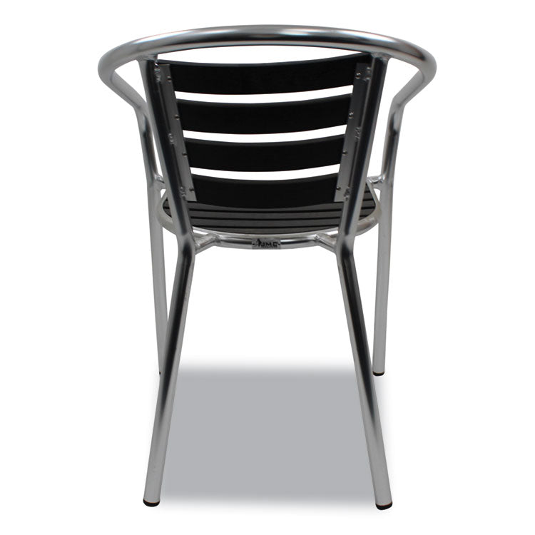 Pinzon Series Chairs, Support Up to 300 lb, 18" Seat Height, Black/Silver Seat, Black/Silver Back, Silver Base