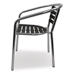 Pinzon Series Chairs, Support Up to 300 lb, 18" Seat Height, Black/Silver Seat, Black/Silver Back, Silver Base