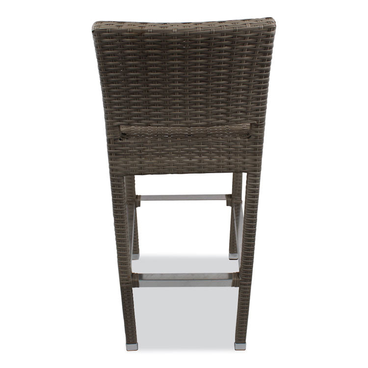 Gama Series Barstools, Supports Up to 300 lb, 31.25" Seat Height, Ivory Seat, Ivory Back, Ivory Base