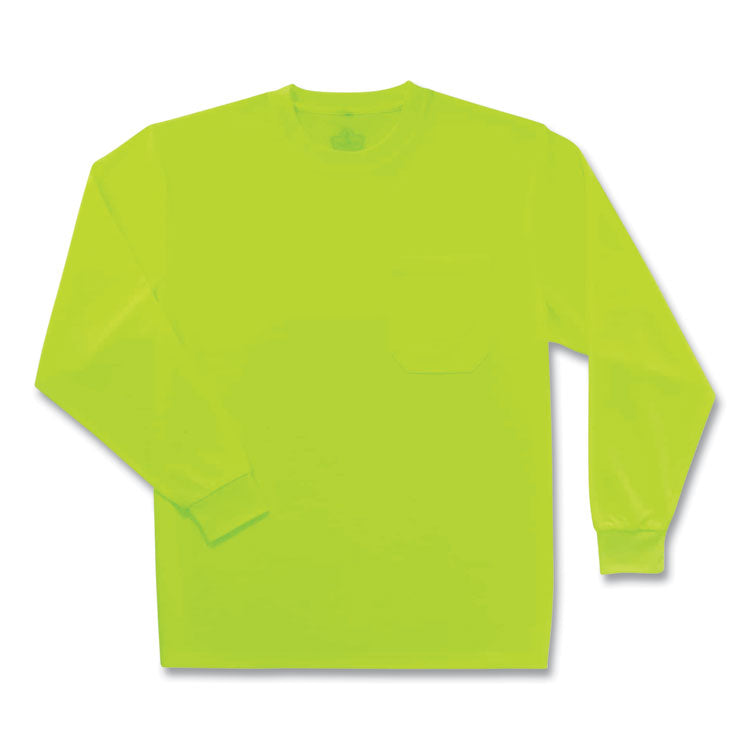 GloWear 8091 Non-Certified Hi-Vis Long Sleeve Shirt, 3X-Large, Lime