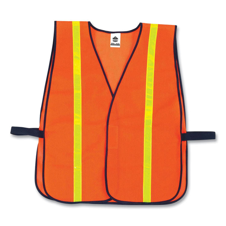 8040HL Non-Certified Hi-Gloss Vest, Polyester, One Size Fits Most, Orange
