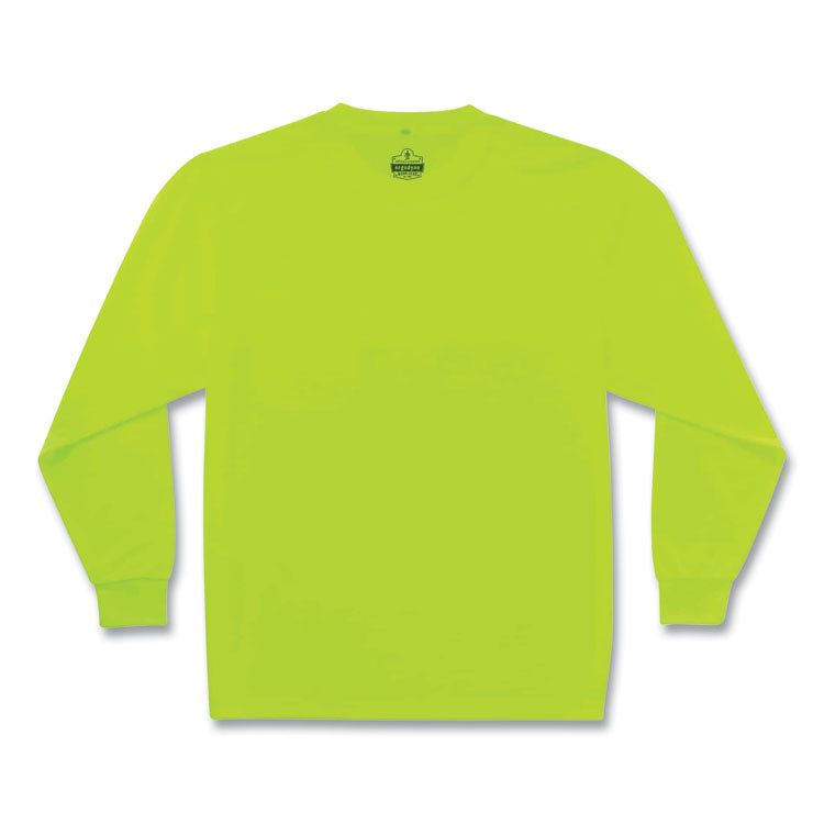 GloWear 8091 Non-Certified Hi-Vis Long Sleeve Shirt, Medium, Lime