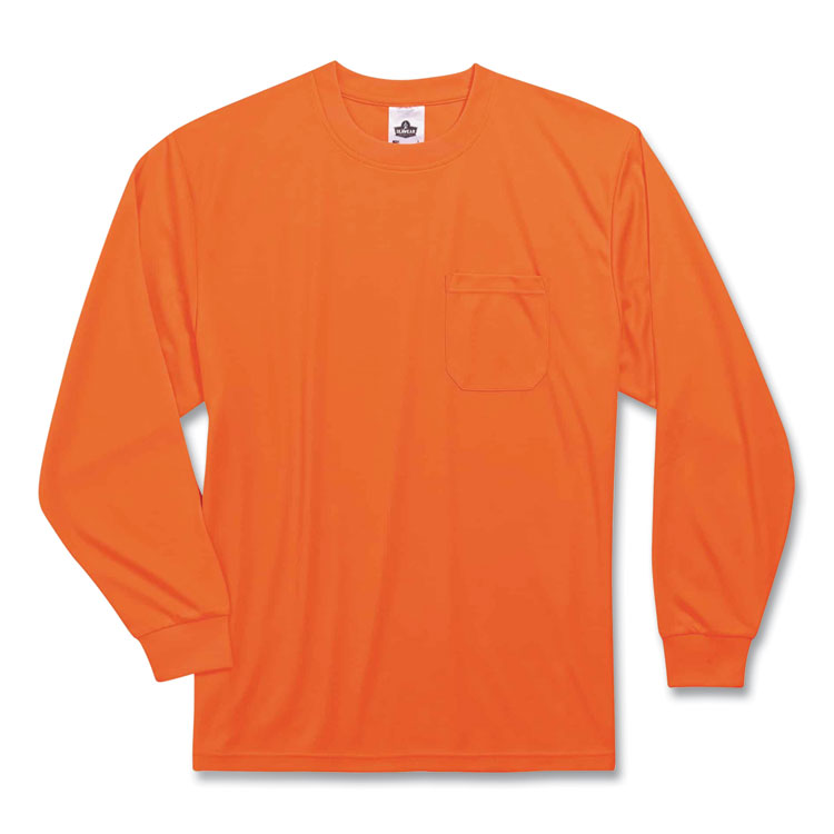 GloWear 8091 Non-Certified Hi-Vis Long Sleeve Shirt, 5X-Large, Orange