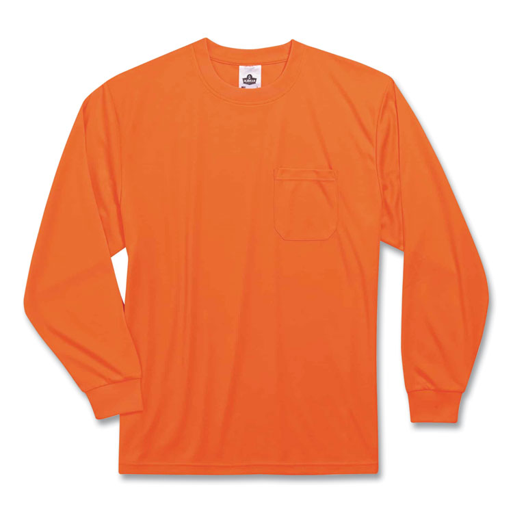 GloWear 8091 Non-Certified Hi-Vis Long Sleeve Shirt, 3X-Large, Orange