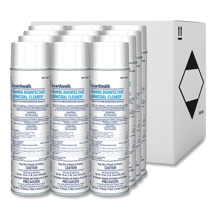 Foaming Disinfectant Germicidal Cleaner, Flowery Scent, 19 oz Aerosol Can, 12/Carton