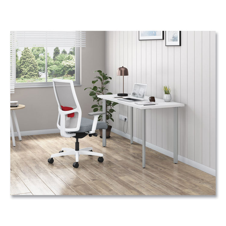 Ignition 2.0 4-Way Stretch Mid-Back Mesh Task Chair, Supports 300 lb, 17" to 20" Seat Height, Basalt/Fog/White