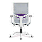 Ignition 2.0 4-Way Stretch Mid-Back Task Chair, Supports 300 lb, 17" to 21" Seat Height, Basalt Seat, Fog Back, White Base