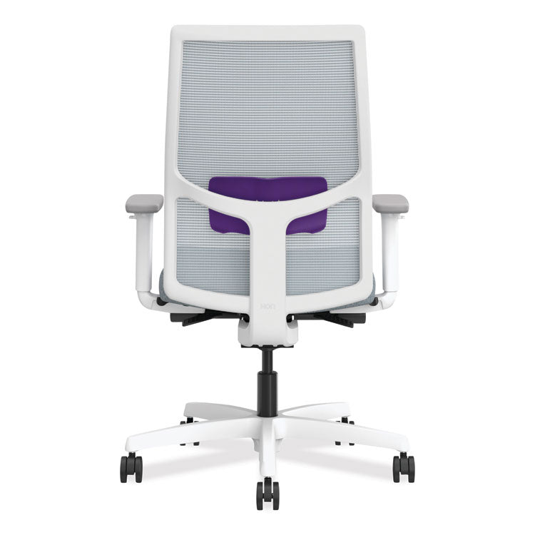 Ignition 2.0 4-Way Stretch Mid-Back Task Chair, Supports 300 lb, 17" to 21" Seat Height, Basalt Seat, Fog Back, White Base