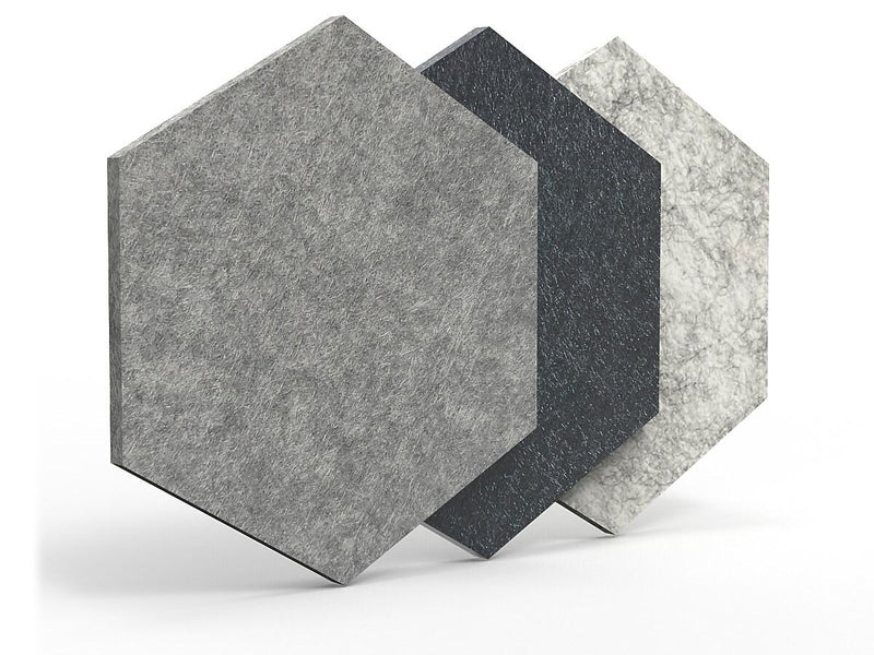 Luxor Reclaim Stick-On Decorative Acoustic Panels, 11"H x 9.5"W, Ocean Foam Combo PET, 12/Pack (RCLMHEX001)
