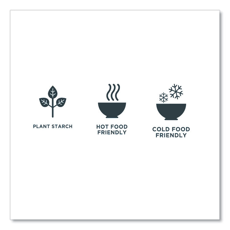EcoSense Renewable Plant Starch Cutlery, Spoon, Plastic, Cream, 50/Pack