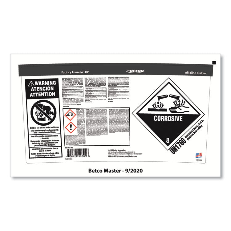 Factory Formula HP Cleaner Degreaser, 5 gal Bucket