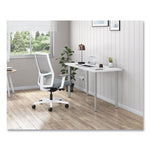 Ignition 2.0 4-Way Stretch Mid-Back Mesh Task Chair, Gray Adjustable Lumbar Support, Basalt Seat, Fog Back, White Base