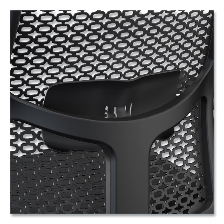 Ignition 2.0 Reactiv Mid-Back Task Chair, 17.25" to 21.75" Seat Height, Black Fabric Seat, Black Back