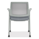 Ignition Series Mesh Back Mobile Stacking Chair, 25 x 21.75 x 33.5, Basalt Seat, Fog Back, Textured Silver Base