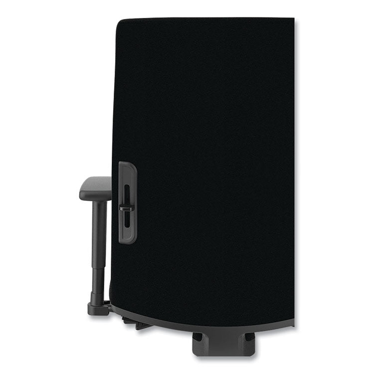 Ignition 2.0 Fabric Upholstered Mid-Back Task Chair with Adjustable T-Arms, 17" to 21.5" Seat Height, Black Seat/Back