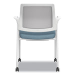 Ignition Series Mesh Back Mobile Stacking Chair, Fabric Seat, 25 x 21.75 x 33.5, Carolina/Fog/White
