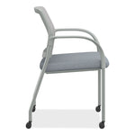 Ignition Series Mesh Back Mobile Stacking Chair, 25 x 21.75 x 33.5, Basalt Seat, Fog Back, Textured Silver Base