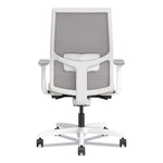 Ignition 2.0 4-Way Stretch Mid-Back Task Chair, White Adjustable Lumbar Support, Biscotti Seat, Fog Back, White Base