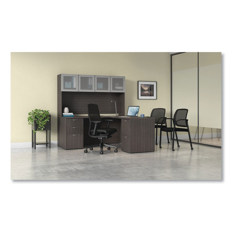 Ignition Series Guest Chair with Arms, Polyurethane Fabric Seat, 25" x 21.75" x 33.5", Black
