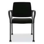 Ignition Series Guest Chair with Arms, Polyurethane Fabric Seat, 25" x 21.75" x 33.5", Black