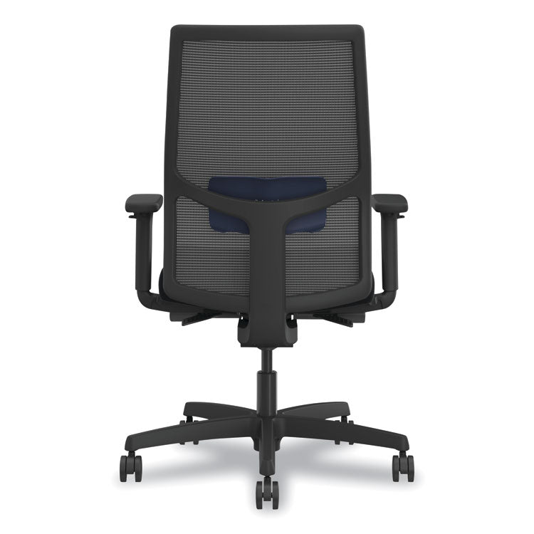 Ignition 2.0 4-Way Stretch Mid-Back Mesh Task Chair, Navy Blue Adjustable Lumbar Support, Black