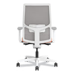 Ignition 2.0 4-Way Stretch Mid-Back Mesh Task Chair, White Lumbar Support, Passion Fruit Seat, Fog Back, White Base