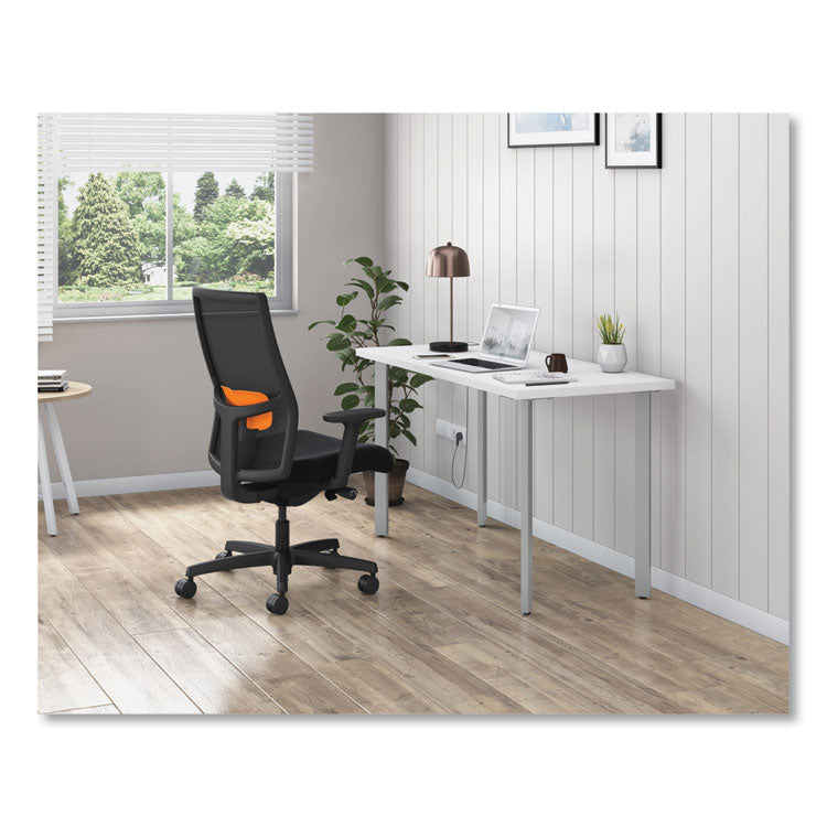 Ignition 2.0 4-Way Stretch Mid-Back Mesh Task Chair, Orange Adjustable Lumbar Support, Black