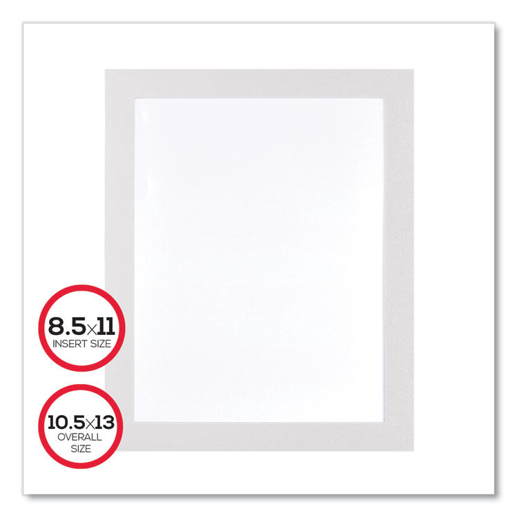 Self Adhesive Sign Holders, 8.5 x 11 Insert, Clear with White Border, 2/Pack