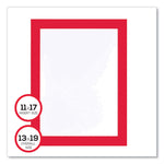 Self Adhesive Sign Holders, 11 x 17 Insert, Clear with Red Border, 2/Pack