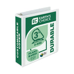 Samsill Earth's Choice Plant-Based Durable 3" View Binders, D-Ring, Made in USA, White (16987)