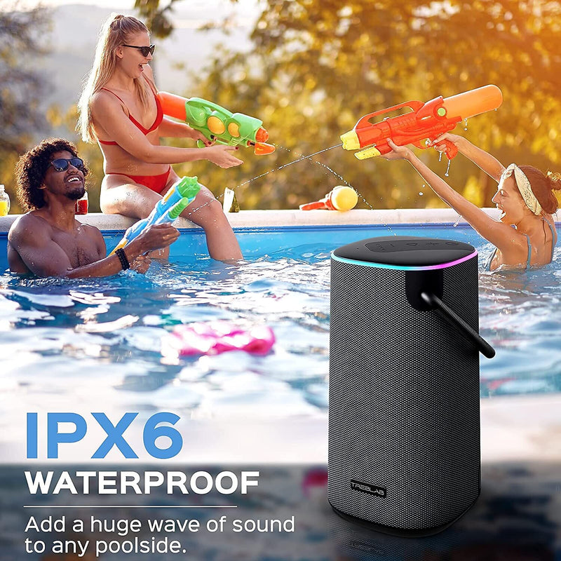 Treblab Wireless Bluetooth Speaker, Waterproof, Black (HD-FORCE)