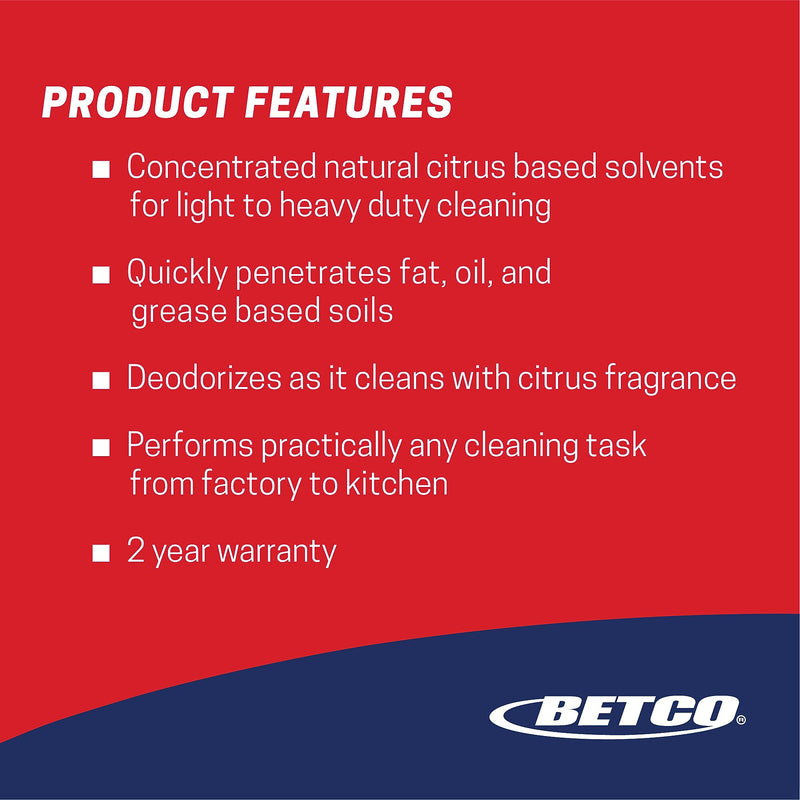 Betco Fastdraw 10 Citrus Chisel Cleaner/Degreaser, Citrus Scent, 67.6 oz., 4/Carton (BET1674700)